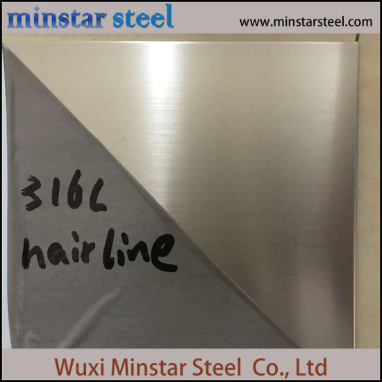 Cold Rolled 316 316L Thickness 3.0mm Stainless Steel Sheet Hairline Surface 